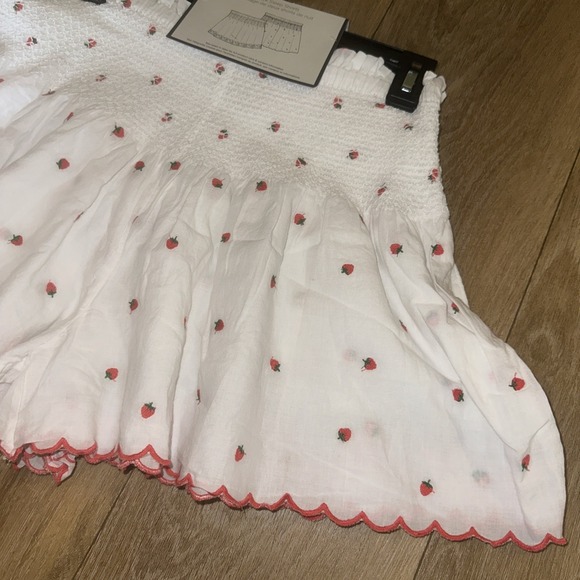 JOIE Embroidered Cute 2 Pack Smocked Sleep Shorts Strawberries & Cherries Small - Picture 2 of 8